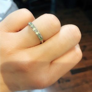 Jade rings, size adjustable with 925 silver